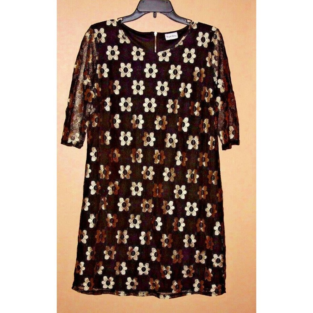 Brigitte bailey gold and black dress   Women's size medium